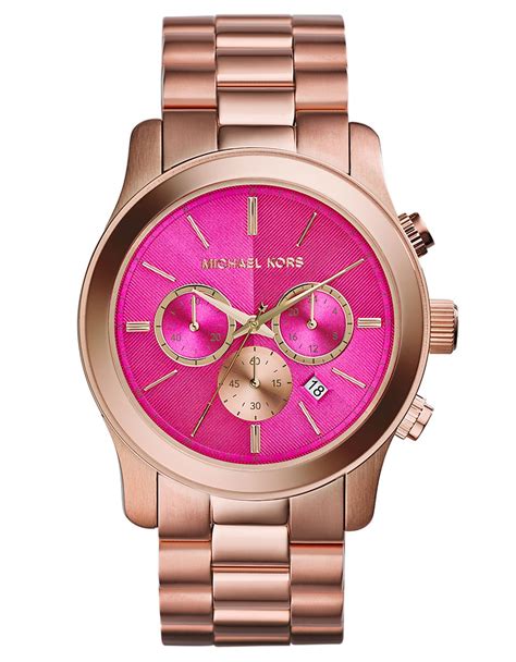 rose gold pink face michael kors watch